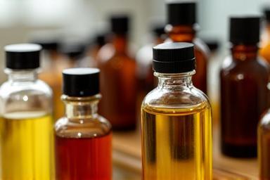 Small bottles of fragrance oils