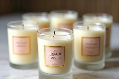 Set of luxury scented candles in jars